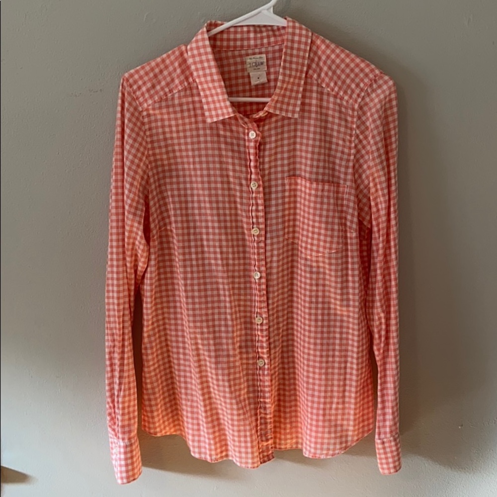 J. Crew Peach and white button up